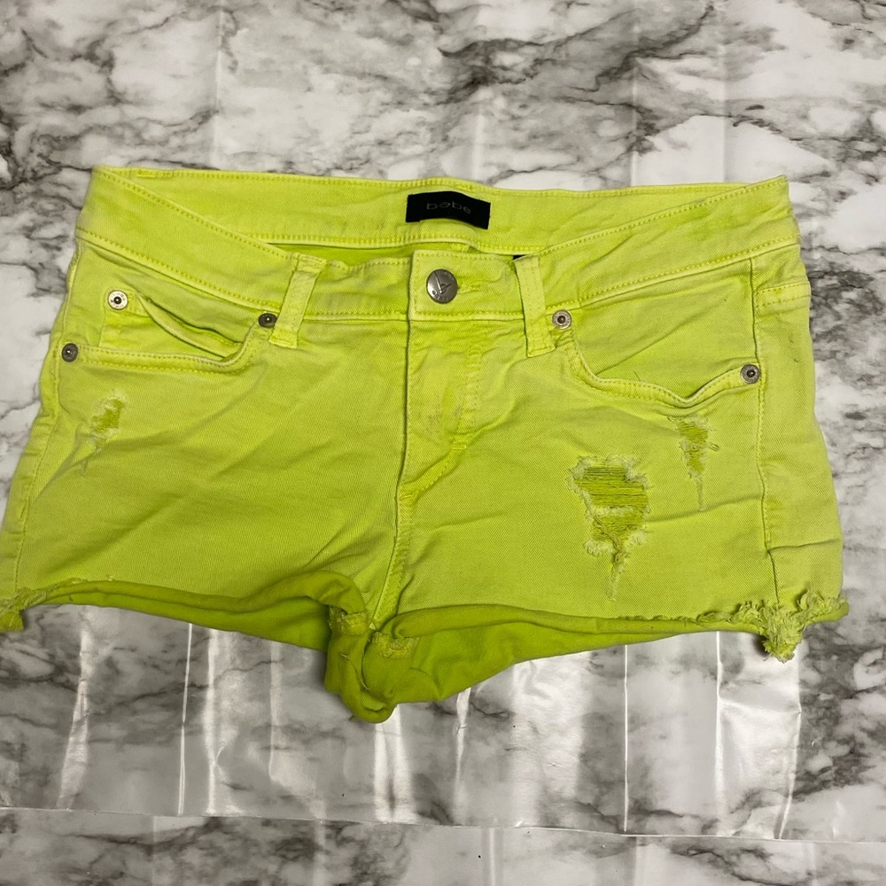 Bebe- Neon Denim Shorts